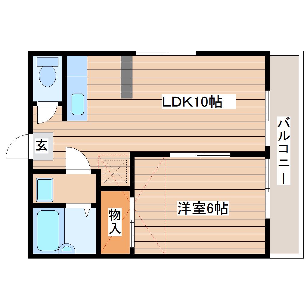 グランルージュ(1LDK/2階)の間取り写真