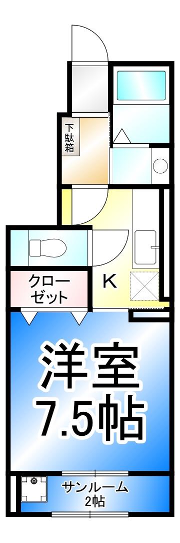 JR信越本線 長野駅(JR・しなの) 徒歩33分 2階建 築12年(1K/1階)の間取り写真