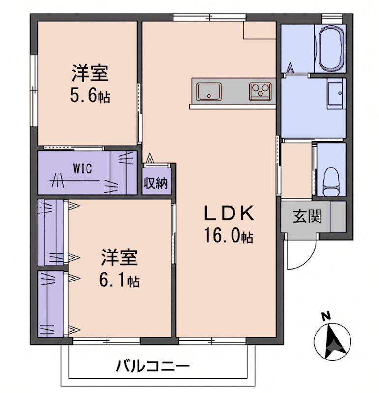 セジュール小東(2LDK/2階)の間取り写真