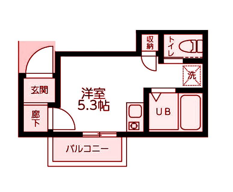 サンシャルム(ワンルーム/2階)の間取り写真