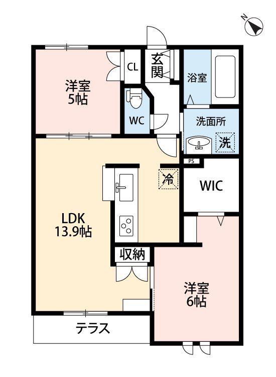 メゾン ド グランペール(2LDK/1階)の間取り写真