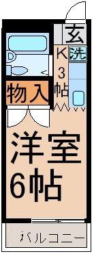コーポ小荷田(1K/2階)の間取り写真