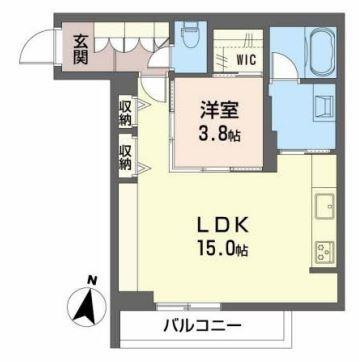 ディマーネII(1LDK/2階)の間取り写真