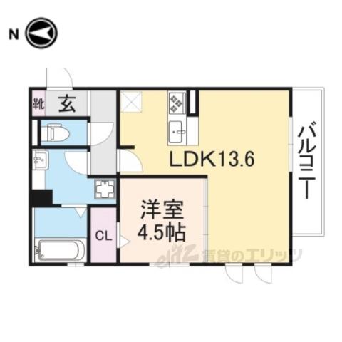 メゾン倉治(1LDK/2階)の間取り写真