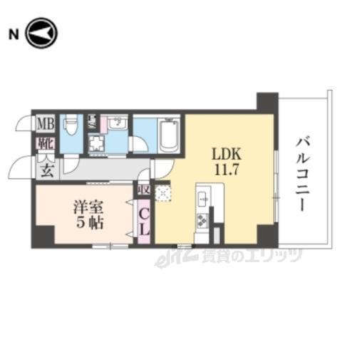 SOLE CEDAR 西大寺(1LDK/8階)の間取り写真