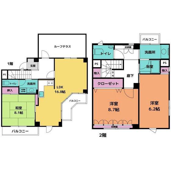 アローハイム健軍2(3LDK/5階)の間取り写真