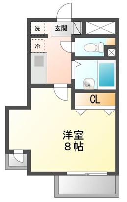 ラハイナ東新宿(1K/3階)の間取り写真