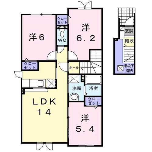 ビクトリー・A(3LDK/2階)の間取り写真