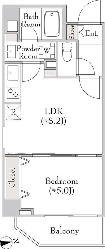 ルミーク大森(1LDK/4階)の間取り写真
