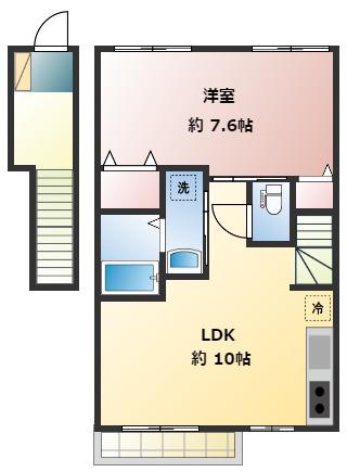 カーサ都立家政(1LDK/2階)の間取り写真