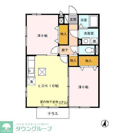 ヴィラージュ南流山(2LDK/1階)の間取り写真