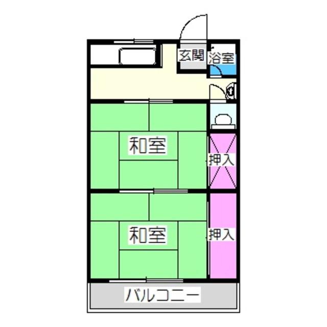マンション源(2DK/3階)の間取り写真