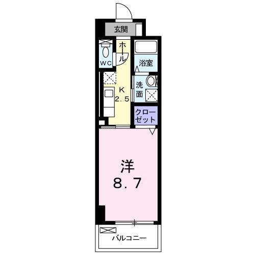 プルミエールレーブ(1K/5階)の間取り写真