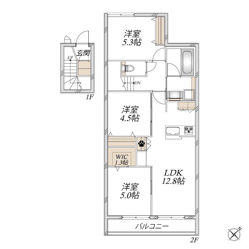 SANCTUARY GARDEN(3LDK/2階)の間取り写真