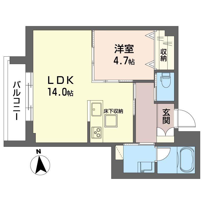 グリーンメゾン平井(1LDK/1階)の間取り写真
