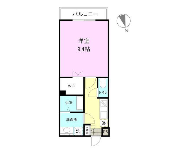 アウローラ(1K/2階)の間取り写真