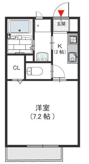 ソレジオ高鷲(1K/1階)の間取り写真