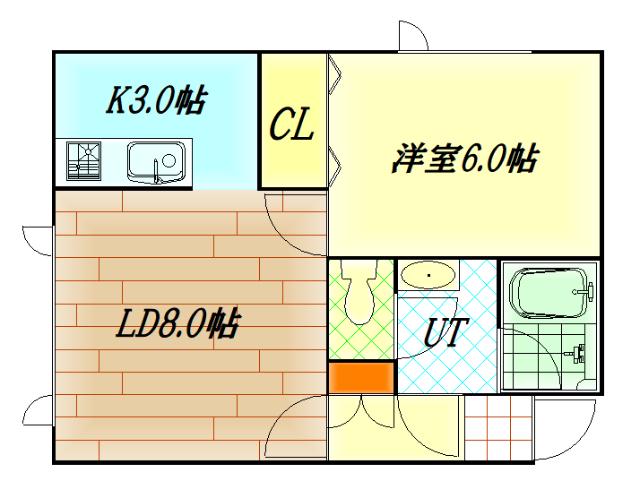 タウンズ東光(1LDK/1階)の間取り写真