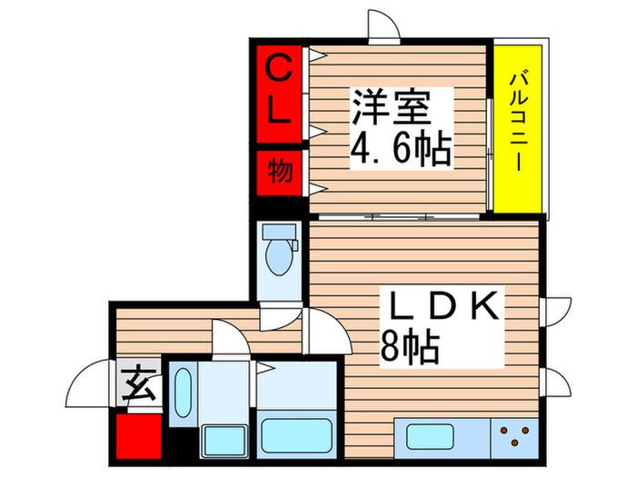 ブリーズ綾瀬(1LDK/3階)の間取り写真