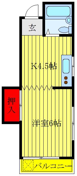 M.K.ハイム(1K/2階)の間取り写真