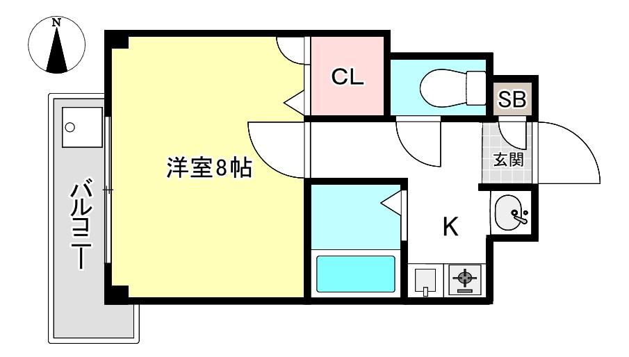 TOST栄洛館(1K/1階)の間取り写真