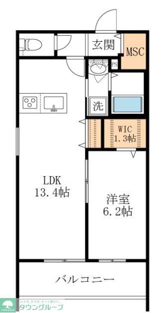 シャルマン桜山(1LDK/3階)の間取り写真