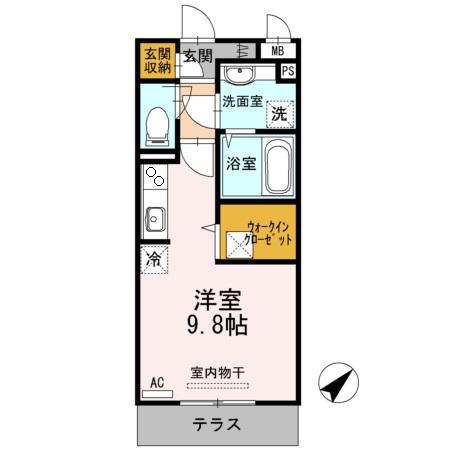 JR可部線 安芸長束駅 徒歩12分 3階建 築13年(ワンルーム/1階)の間取り写真