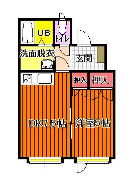 センチュリーコート(1DK/2階)の間取り写真