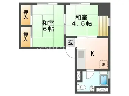 豊橋商事第2ビル(2K/3階)の間取り写真