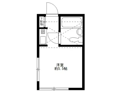 コーポラス花小金井(ワンルーム/2階)の間取り写真