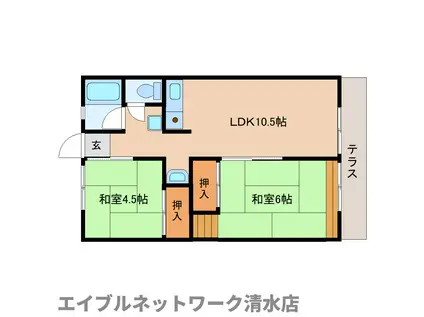 メントモアC棟(2LDK/1階)の間取り写真