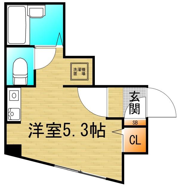 セカンド大内(ワンルーム/3階)の間取り写真
