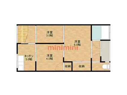 山手荘(3K/2階)の間取り写真