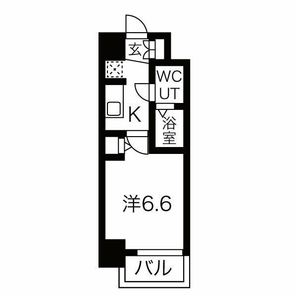 ワールドアイ阿波座ウエスト(1K/6階)の間取り写真