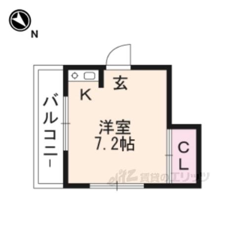 ビュー菩提寺(ワンルーム/1階)の間取り写真