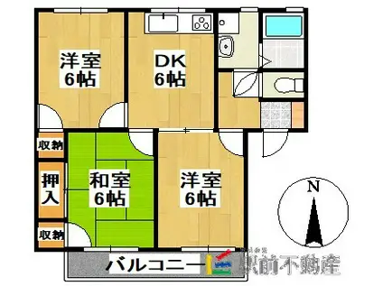 NEO AVANTI II(3DK/1階)の間取り写真