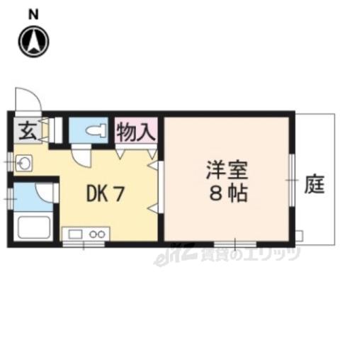 ロイヤルコーポ桂(1DK/1階)の間取り写真