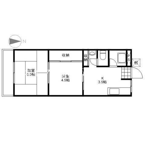 当新田マンション(2K/2階)の間取り写真