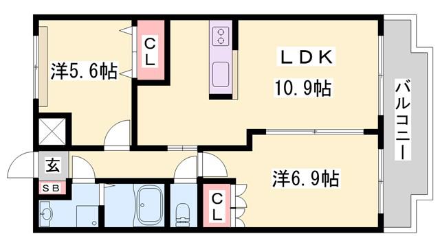 プレアデスエデン(2LDK/1階)の間取り写真