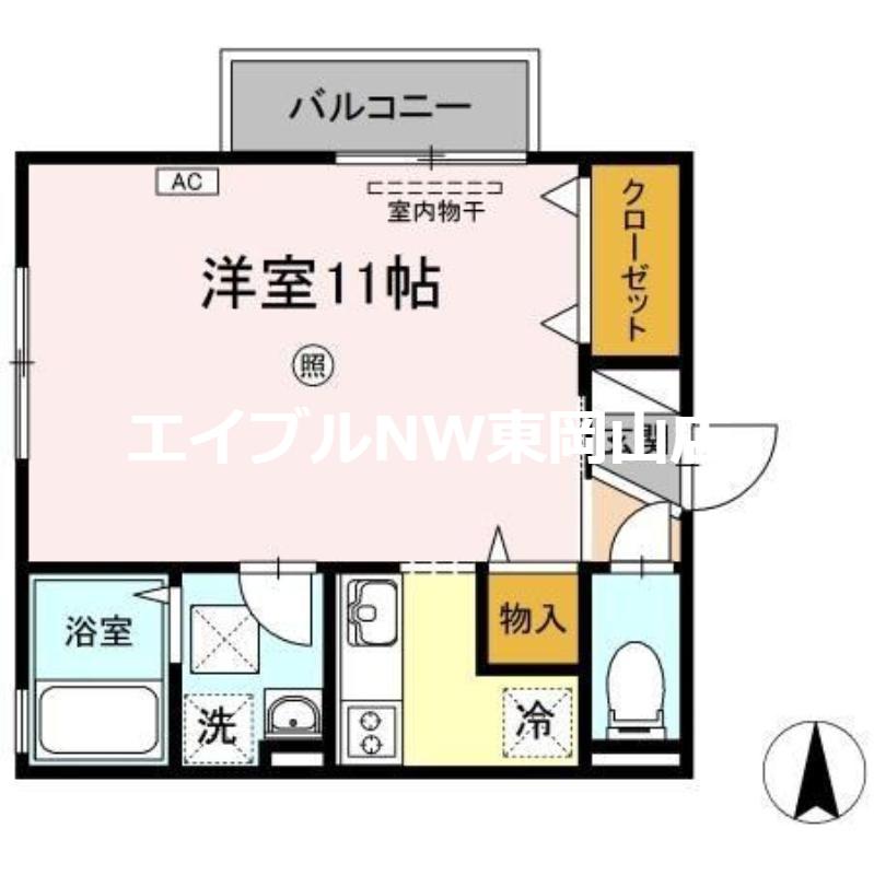第5関ニューバリヤ(ワンルーム/1階)の間取り写真