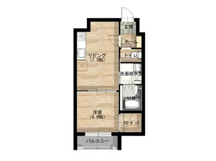 MARVIN(1DK/3階)の間取り写真