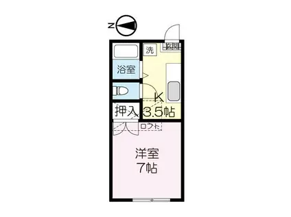 17の3番館(1K/2階)の間取り写真