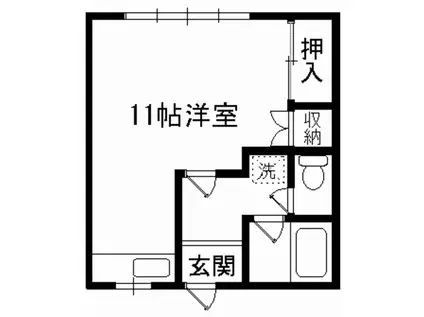 エトワール青森第2(ワンルーム/2階)の間取り写真