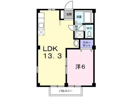 エクセル牟礼(1LDK/1階)の間取り写真