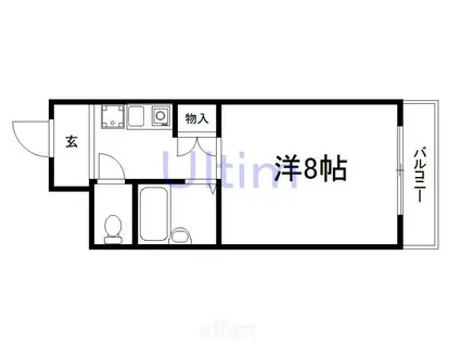 アルディア巨椋A棟(1K/6階)の間取り写真