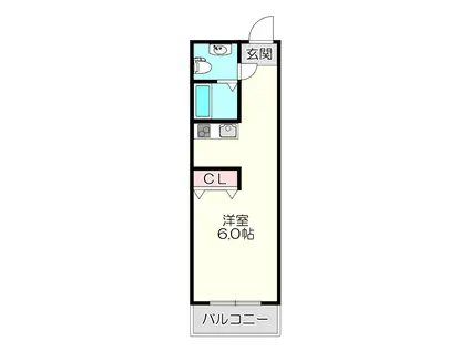 MERRY新今里(ワンルーム/2階)の間取り写真