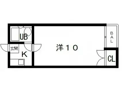 ドーミトーリィ上田(1K/1階)の間取り写真