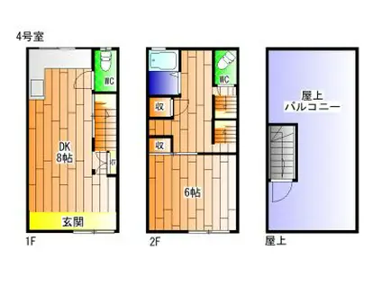 菊池アパート(1DK/1階)の間取り写真