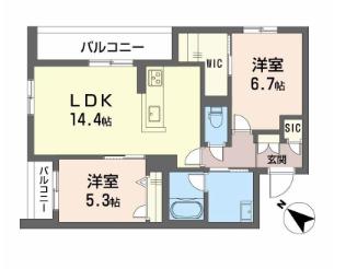 メゾン パルク(2LDK/3階)の間取り写真