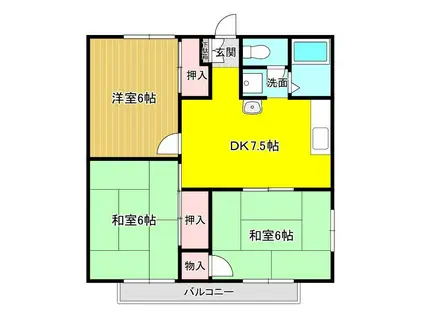 ミナミハイツ(3DK/2階)の間取り写真